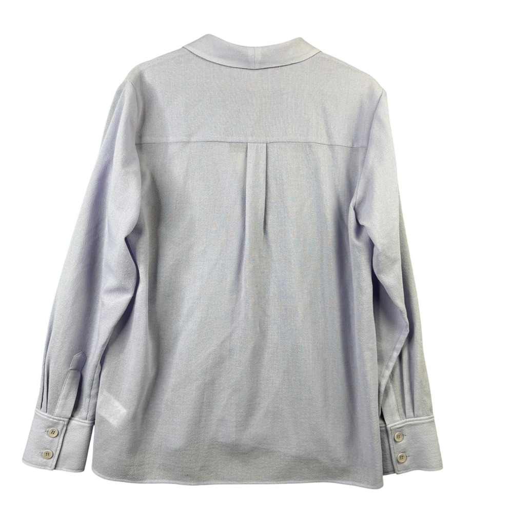 Tibi Sheer Wool Gauze Oversized Shirt Lavender Purple Shawl Collar S119WC7310 4 - Picture 2 of 9